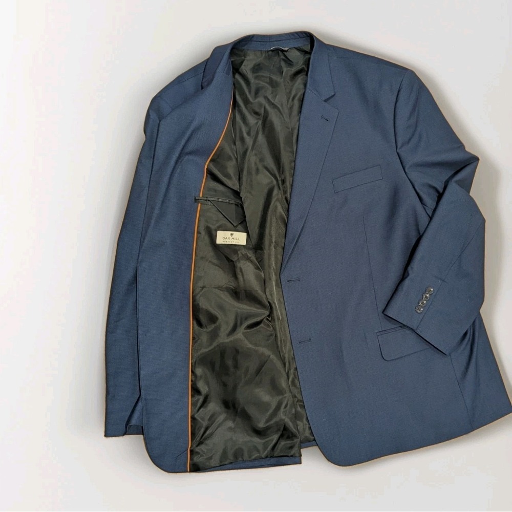 Modern Microcheck Navy Sport Coat Blazer 56L Big Tall Business Wedding Career